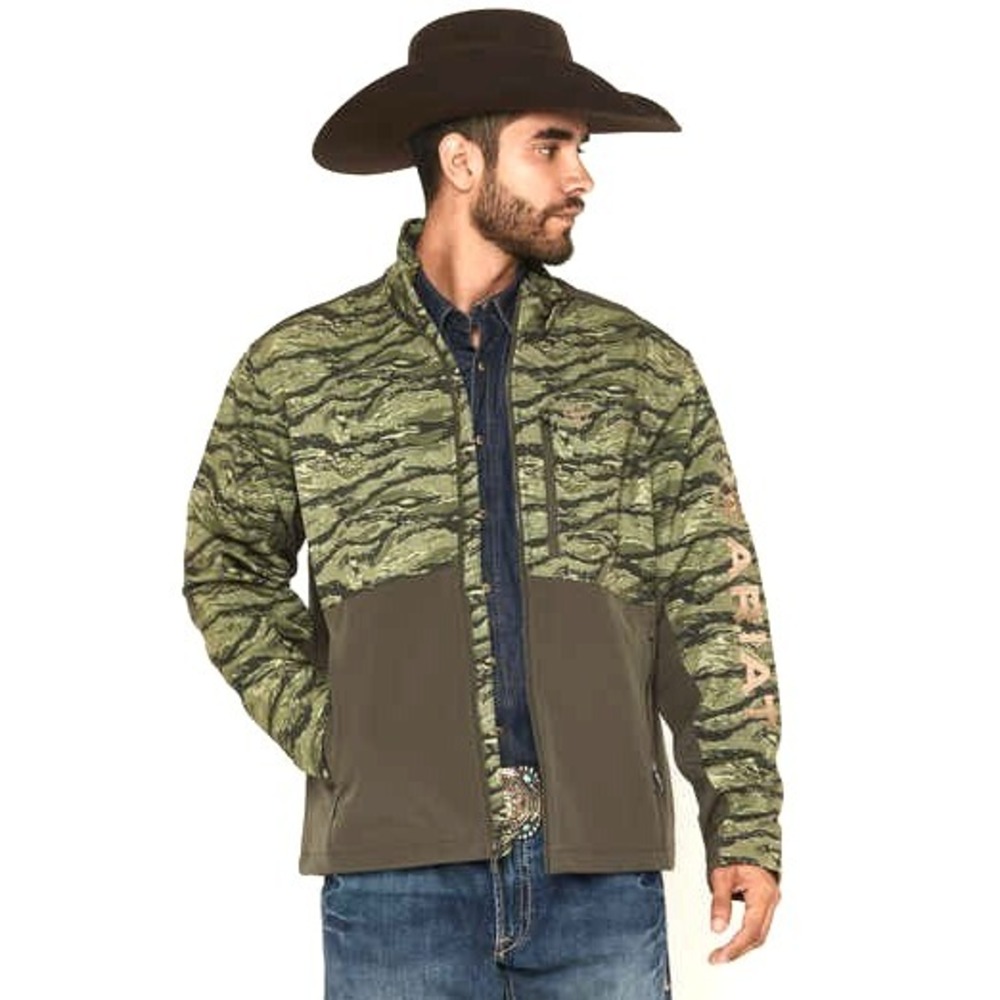 NEW Ariat Mens Camo Logo Concealed Carry Softshell Jacket Medium Western Landman
